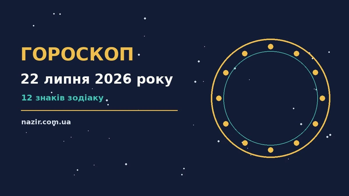 Зодіакальний знак на тлі вечірнього неба — гороскоп на 22 липня 2026 року