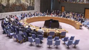 Засідання Ради Безпеки ООН та пошкоджене цивільне вантажне судно в Чорному морі