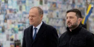 Літак президента України у Польщі, скриншот трансляції TVP
