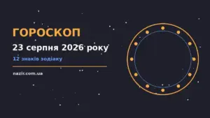 Зоряне небо над міською вежею у вечірніх вогнях, символ недільного гороскопу на 23 серпня 2026 року