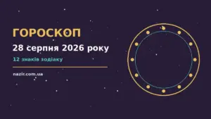 Зодіакальний круг на фоні нічного неба, символічне зображення щоденного гороскопу