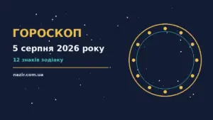 Зодіакальний календар на 5 серпня 2026 року з символами дванадцяти знаків