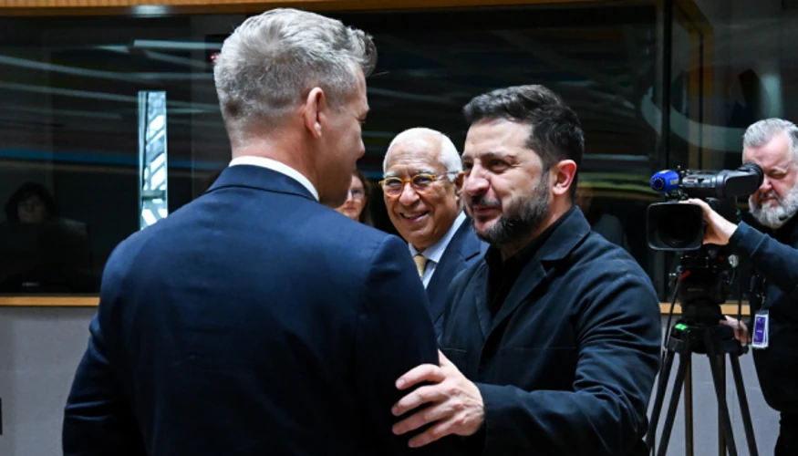 Зустріч Президента України Володимира Зеленського та прем'єр-міністра Угорщини Петера Мадяра в Брюсселі на полях саміту